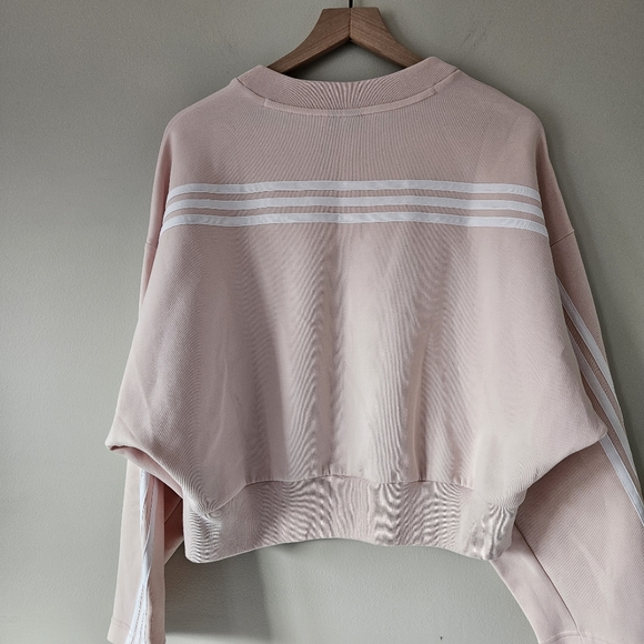 Adidas x Manchester United Baby Pink Future Icon Three Stripes Sweatshirt - Picture 10 of 13